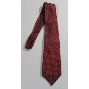 Donald J. Trump Signature Collection Necktie Tie Red Geometric Pattern